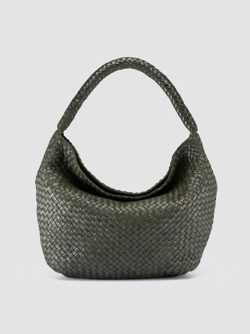 OC CLASS 09 - Green Woven Leather Tote Bag - image 1,side view