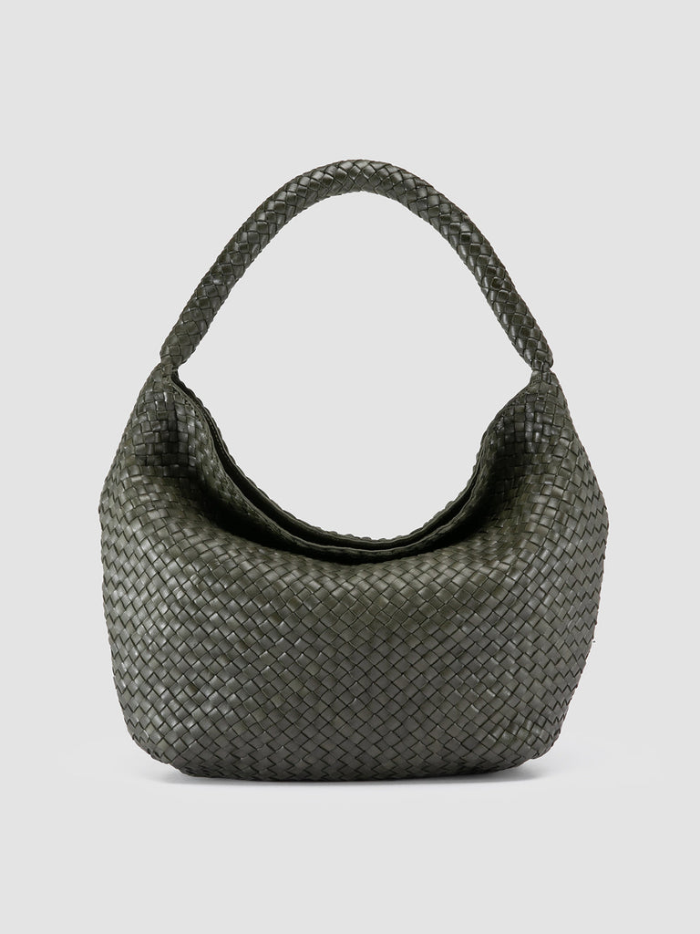 OC CLASS 09 - Green Woven Leather Tote Bag