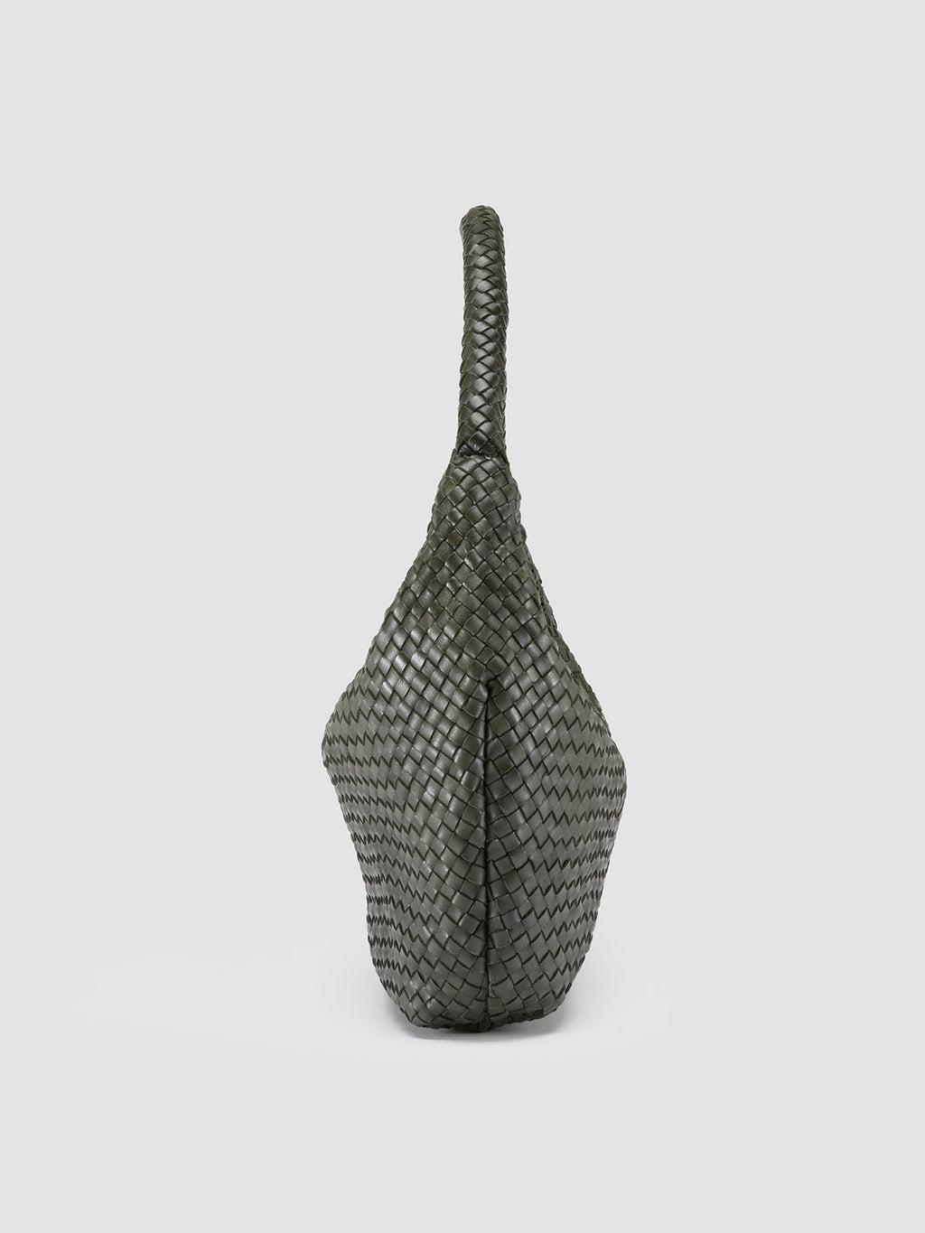OC CLASS 09 - Green Woven Leather Tote Bag - image 3,side view