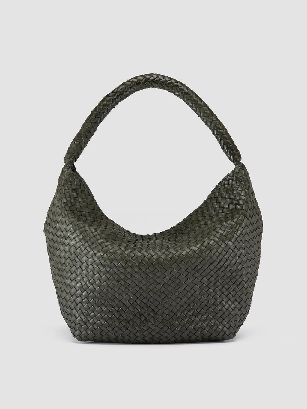 OC CLASS 09 - Green Woven Leather Tote Bag - image 4,side view