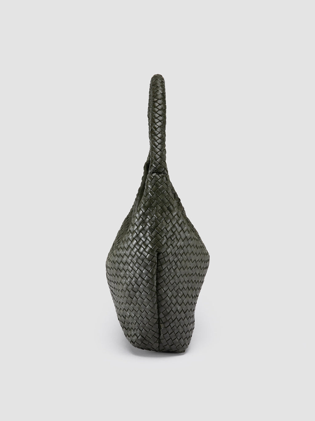 OC CLASS 09 - Green Woven Leather Tote Bag - image 5,side view