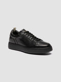 THE ANSWER 101 - Schwarze Low-Top-Sneaker aus Leder - thumb image 3,side view