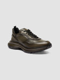 AXIS 101 - Green Leather Low Top Sneakers - thumb image 3,side view