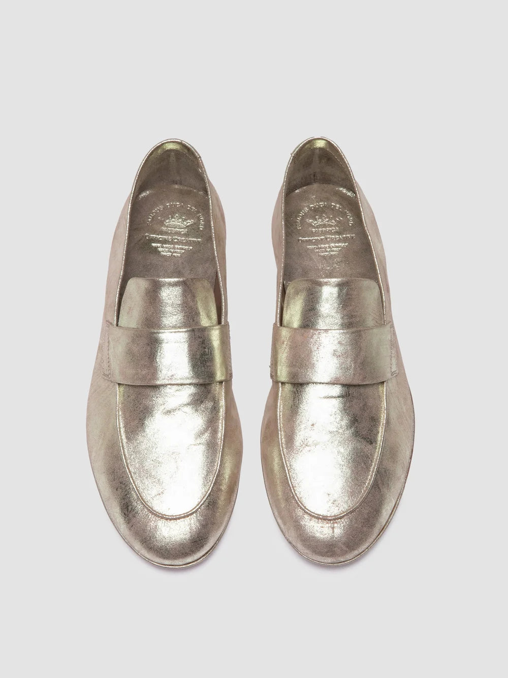 BLAIR 001 - Gold Leather  Penny Loafers - image 2,side view