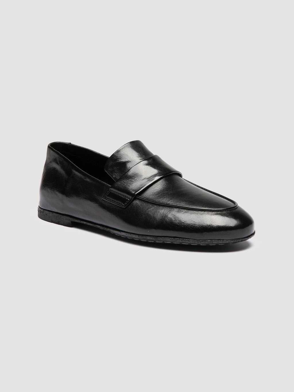 BLAIR DD 001 - Schwarze Penny-Loafer aus Leder - image 3,side view