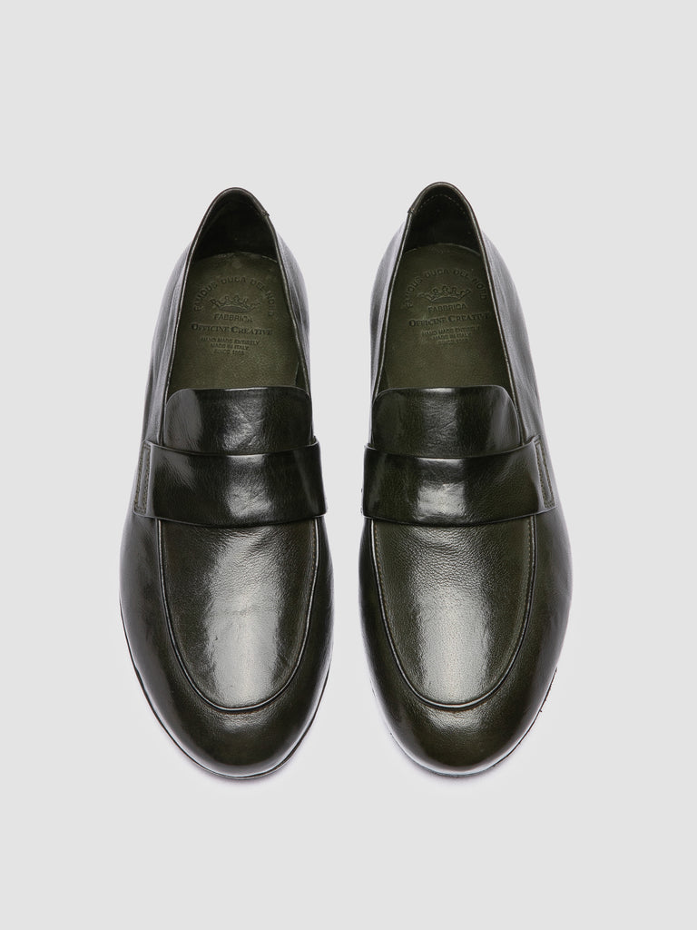 BLAIR DD 001 - Green Leather Penny Loafers-hover
