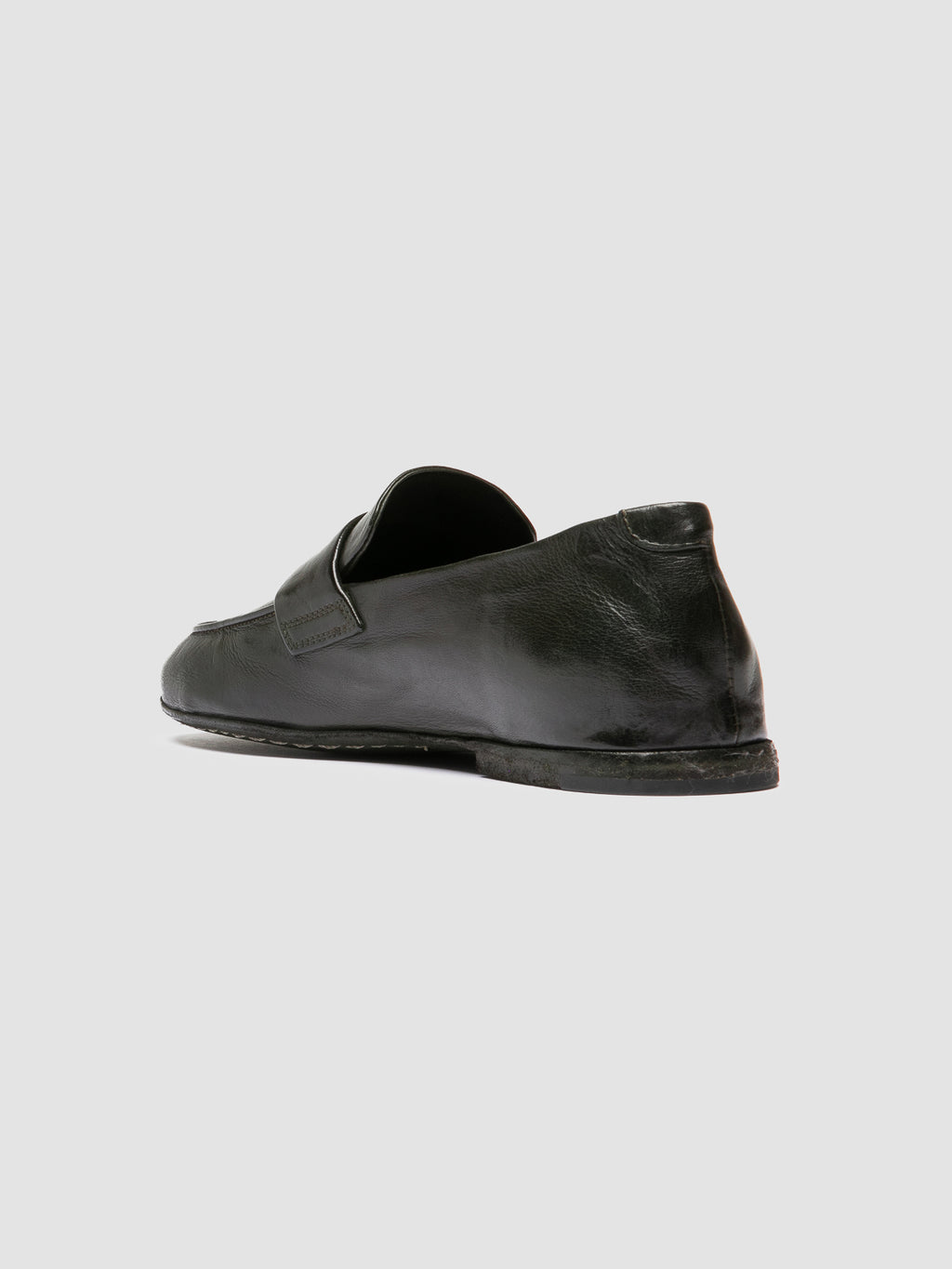 BLAIR DD 001 - Green Leather Penny Loafers - image 4,side view