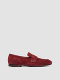 BLAIR DD/002_W - Burgundy Suede Penny Loafers - thumb image 1,side view