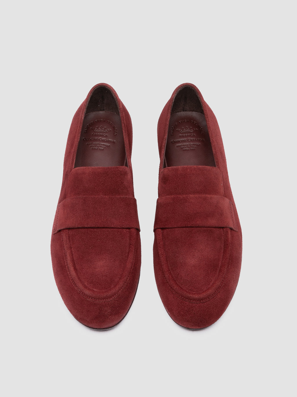 BLAIR DD/002_W - Burgundy Suede Penny Loafers - image 2,side view