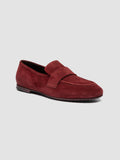 BLAIR DD/002_W - Burgundy Suede Penny Loafers - thumb image 3,side view