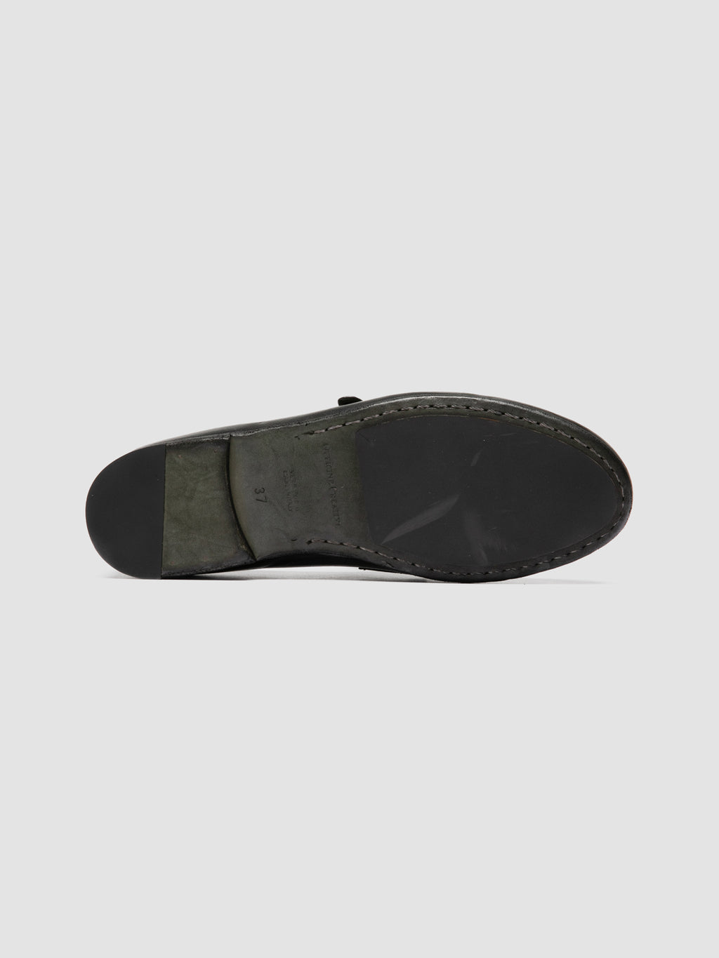 BLAIR DD 003_W - Green Leather Penny Loafers - image 5,side view