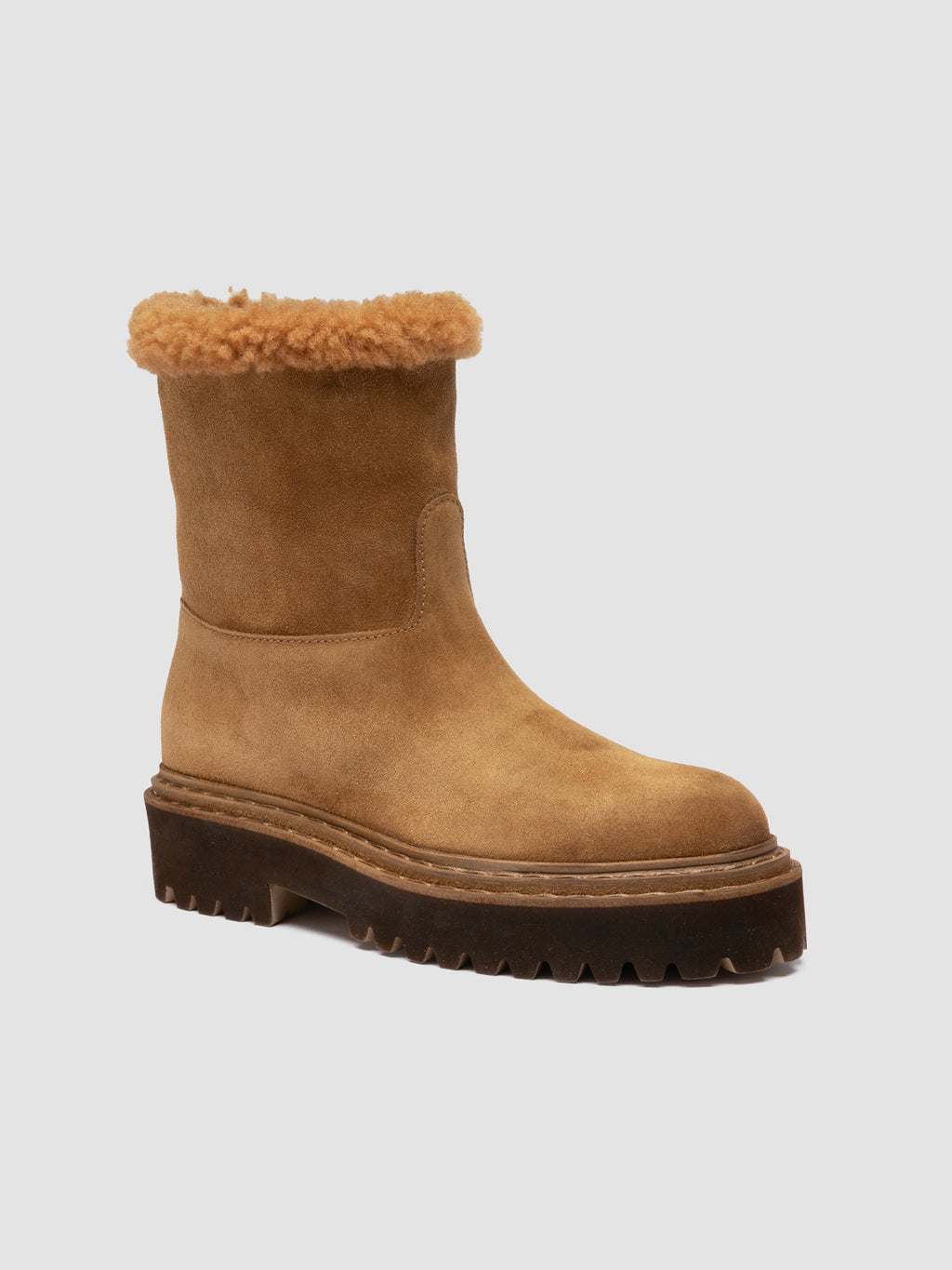 BLOSSOM 025 - Brown Suede Pull On Boots - image 3,side view