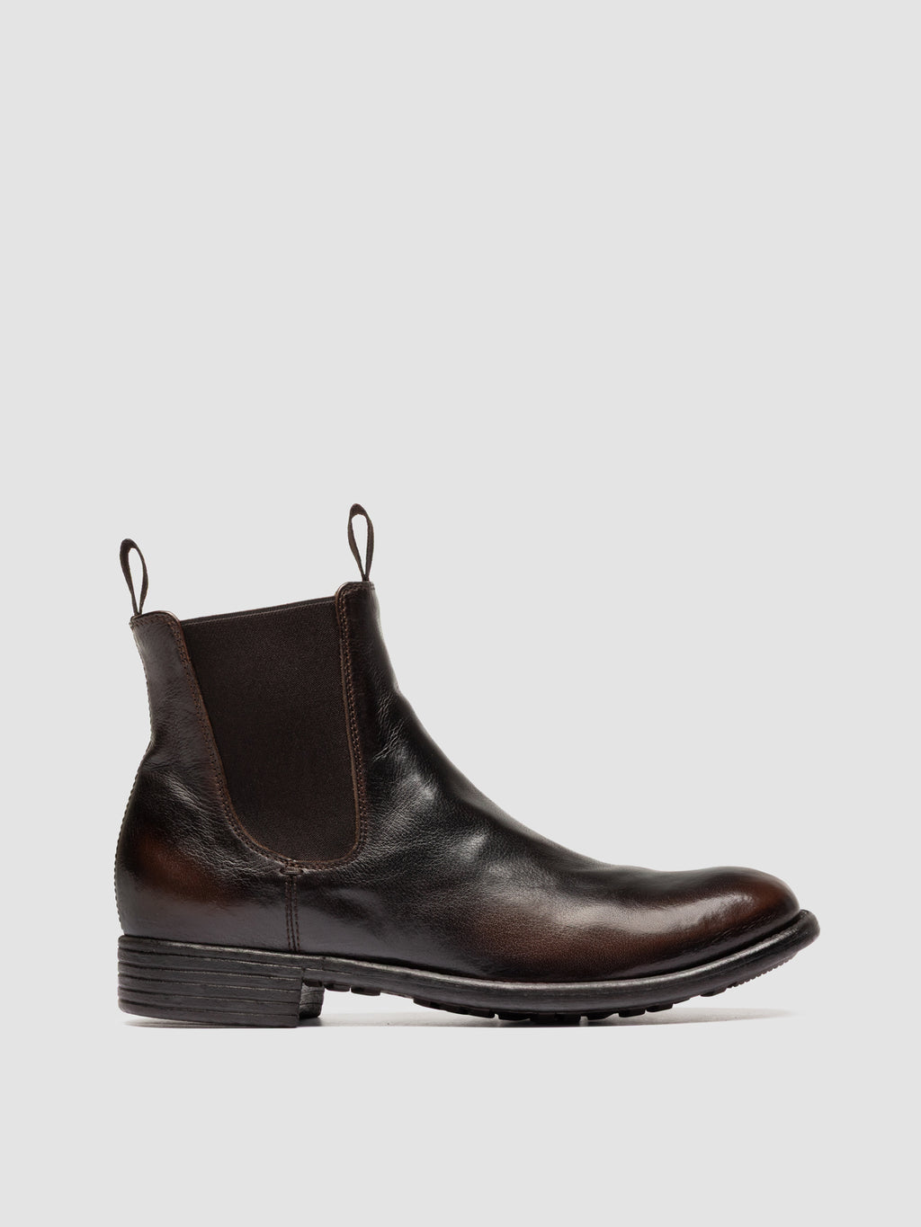CALIXTE 004 - Braune Chelsea-Stiefel aus Leder - image 1,side view