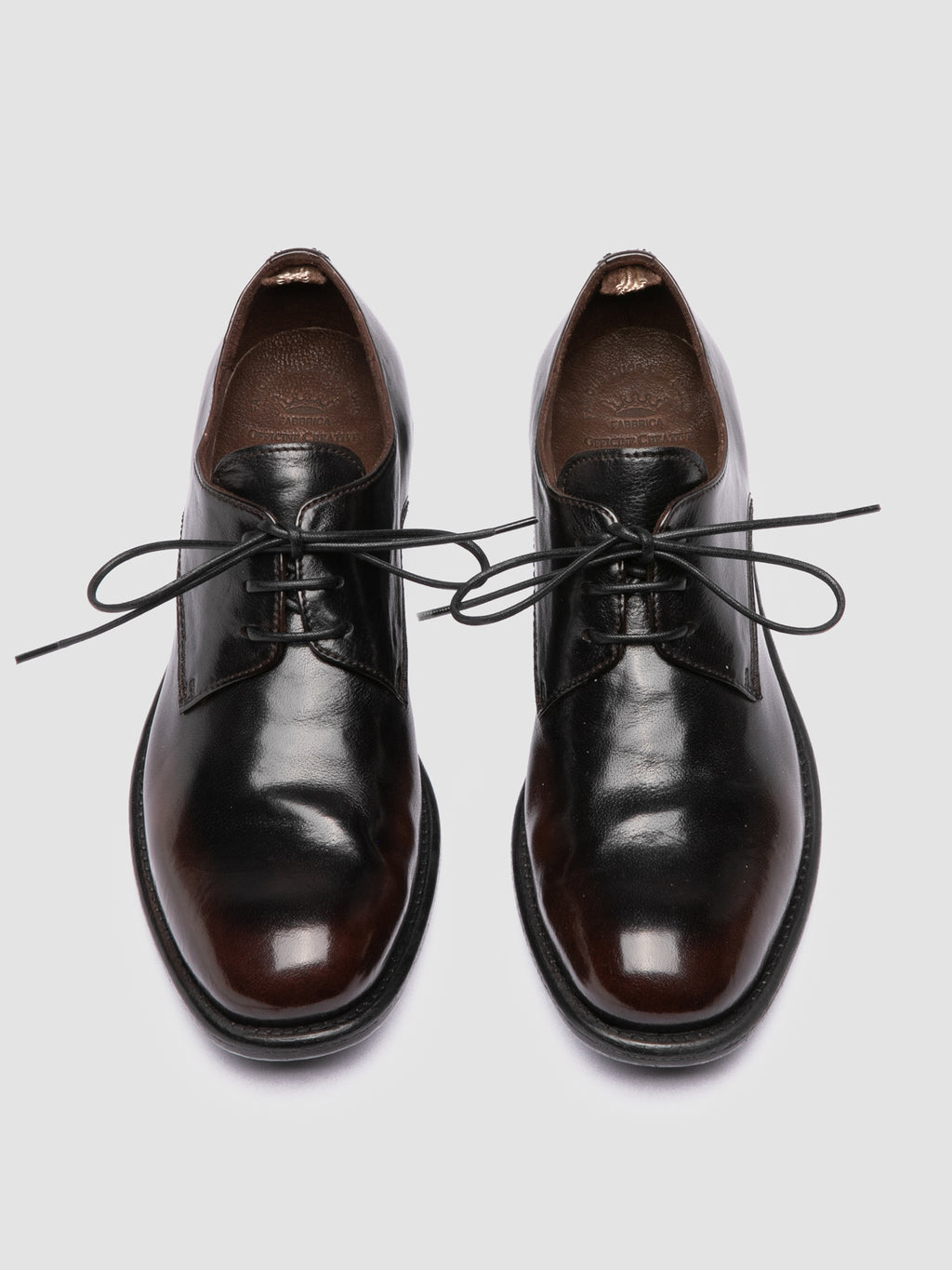 CALIXTE 068 - Schwarze Derby-Schuhe aus Leder - image 2,side view