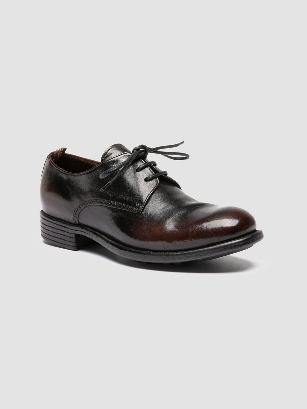 CALIXTE 068 - Schwarze Derby-Schuhe aus Leder - image 3,side view