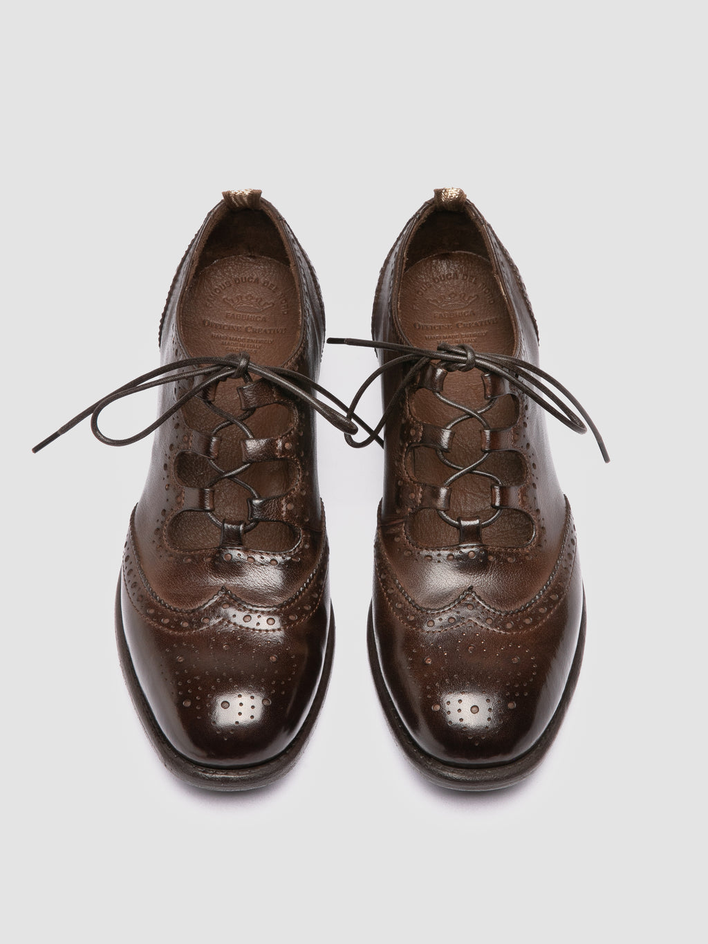 CALIXTE 079 - Brown Leather Oxford Shoes - image 2,side view