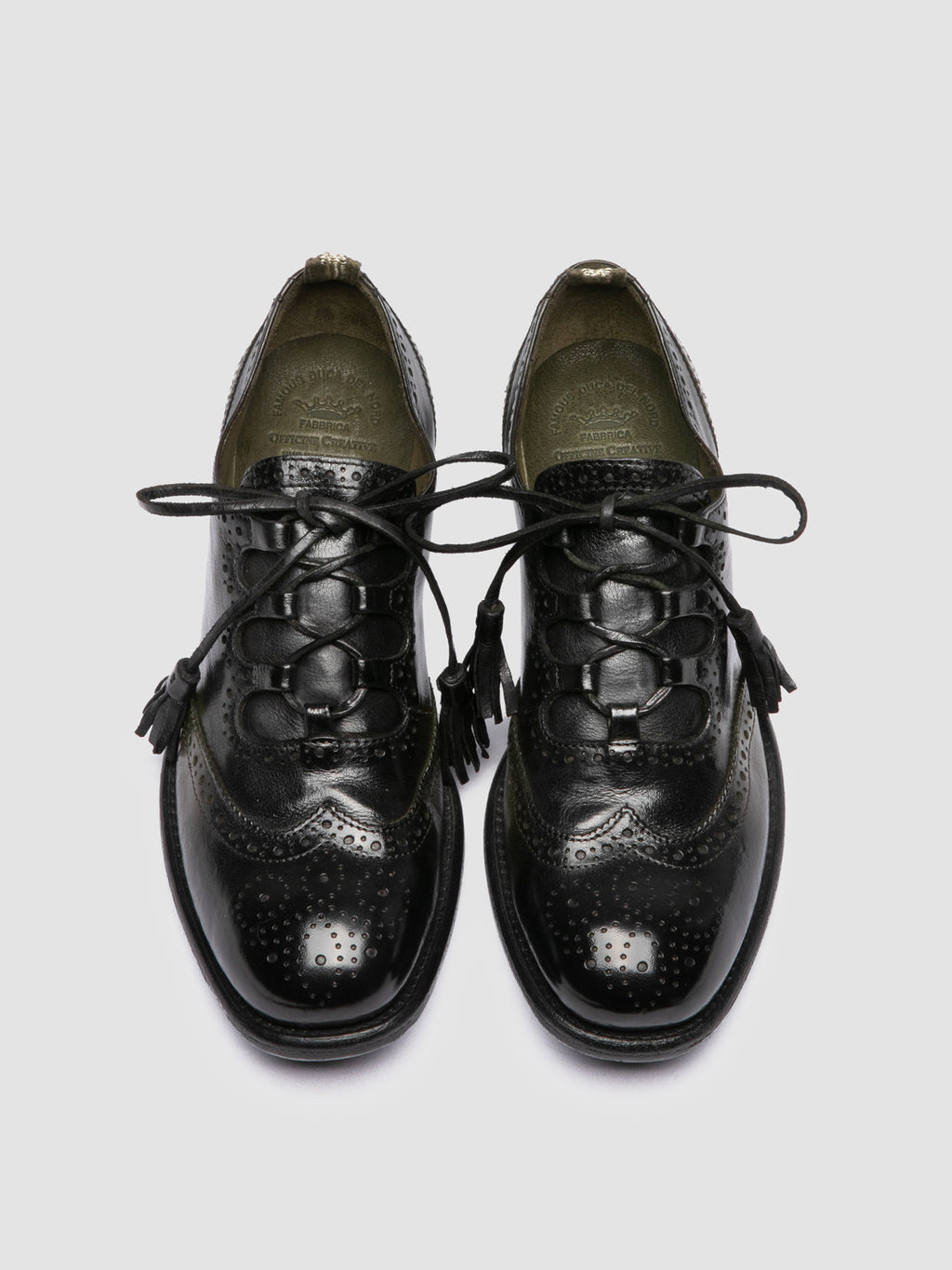CALIXTE 087 - Green Leather Oxford Shoes - image 2,side view