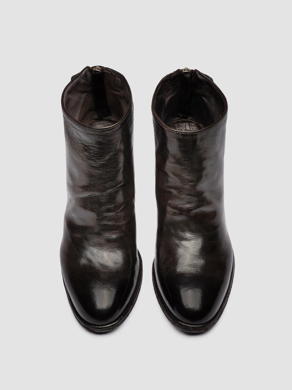 DELICE 001 - Braune Stiefel aus Leder mit Reißverschluss - image 2,side view