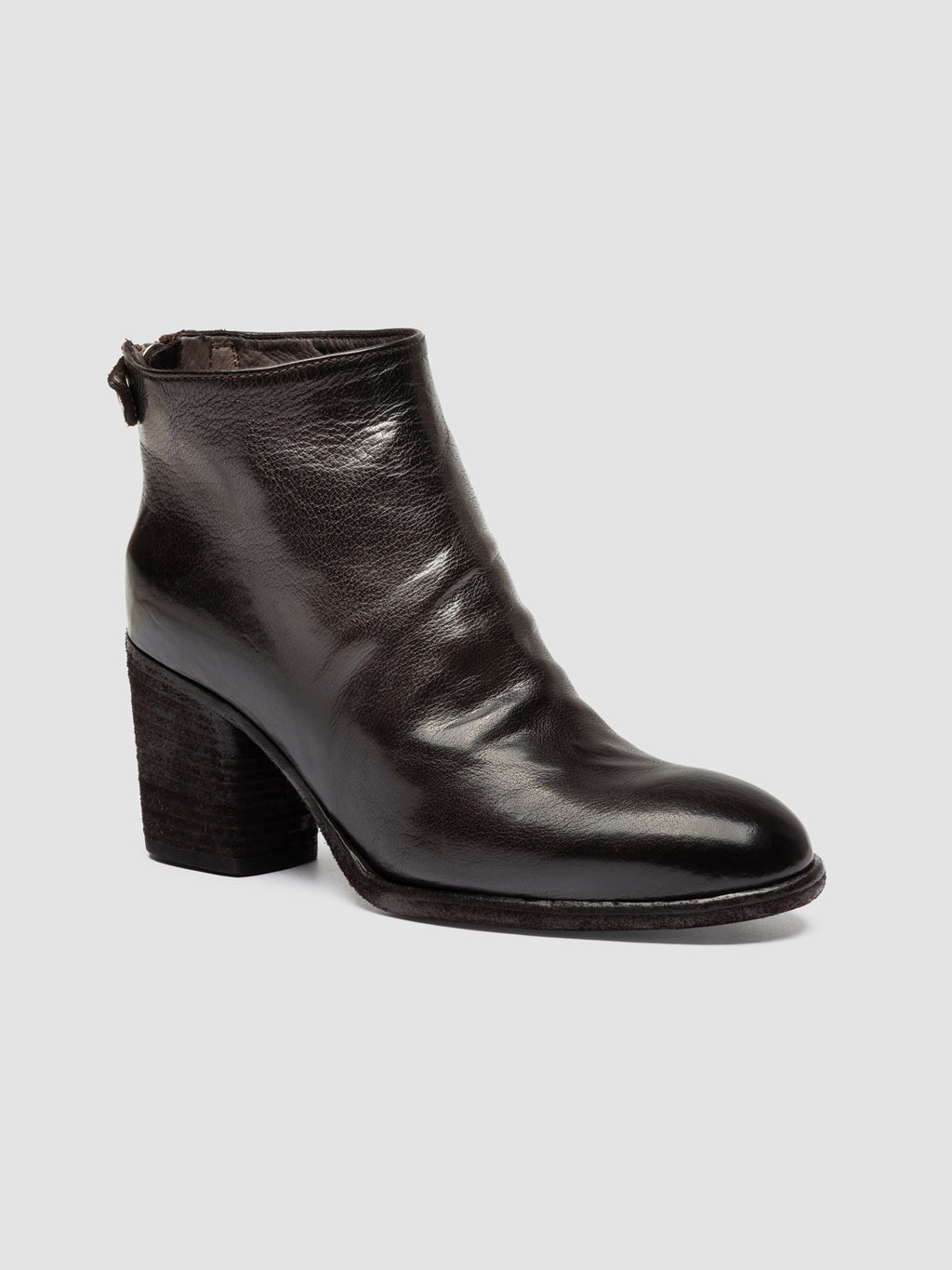DELICE 001 - Braune Stiefel aus Leder mit Reißverschluss - image 3,side view