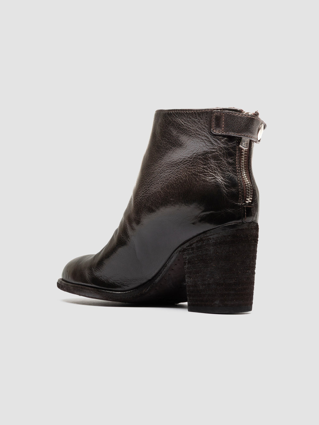 DELICE 001 - Braune Stiefel aus Leder mit Reißverschluss - image 4,side view