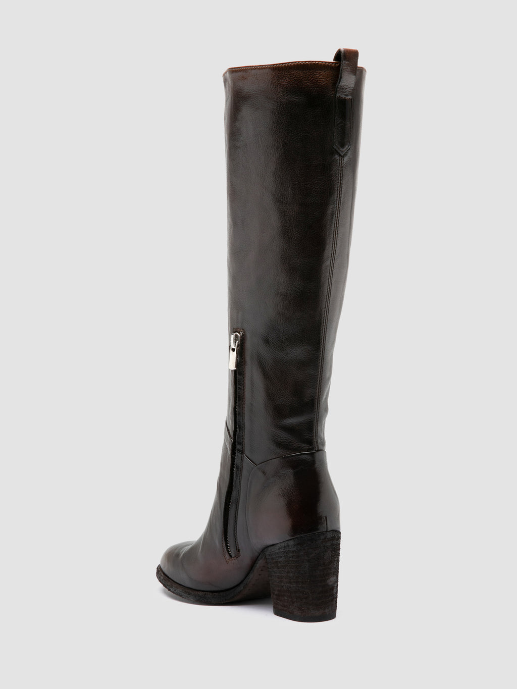 DELICE 004 - Braune Stiefel aus Leder mit Reißverschluss - image 4,side view