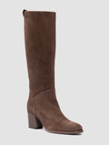 DELICE 004 - Brown Suede Zip Boots - thumb image 3,side view