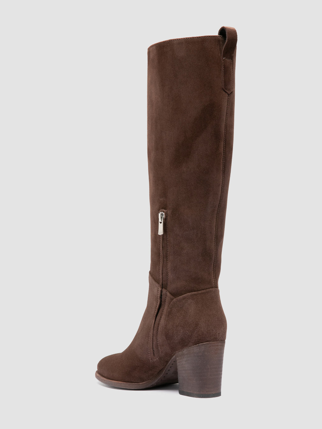 DELICE 004 - Brown Suede Zip Boots - image 4,side view
