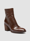 DELICE 005 - Brown Leather Zipped Boots - thumb image 3,side view