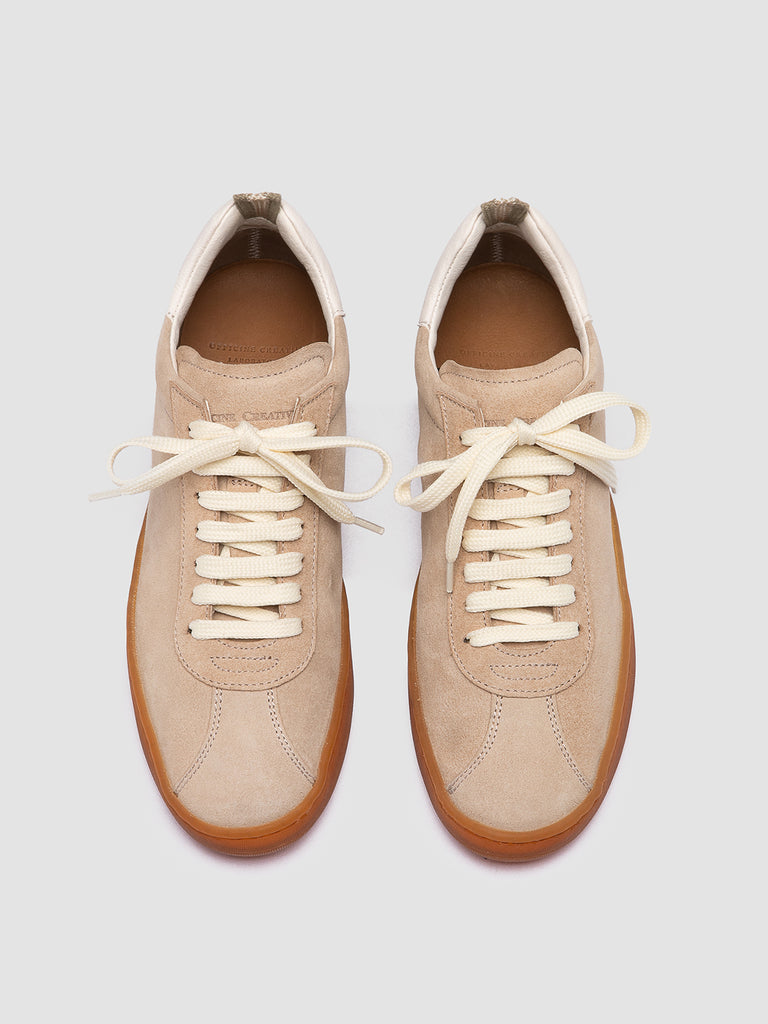 GINNASIO 101 - Beige Leather and Suede Sneakers