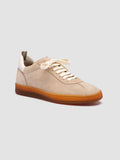 GINNASIO 101 - Beige Leather and Suede Sneakers - thumb image 3,side view