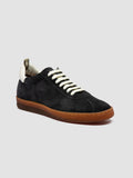 GINNASIO 103 - Blue Leather and Suede Sneakers - thumb image 3,side view