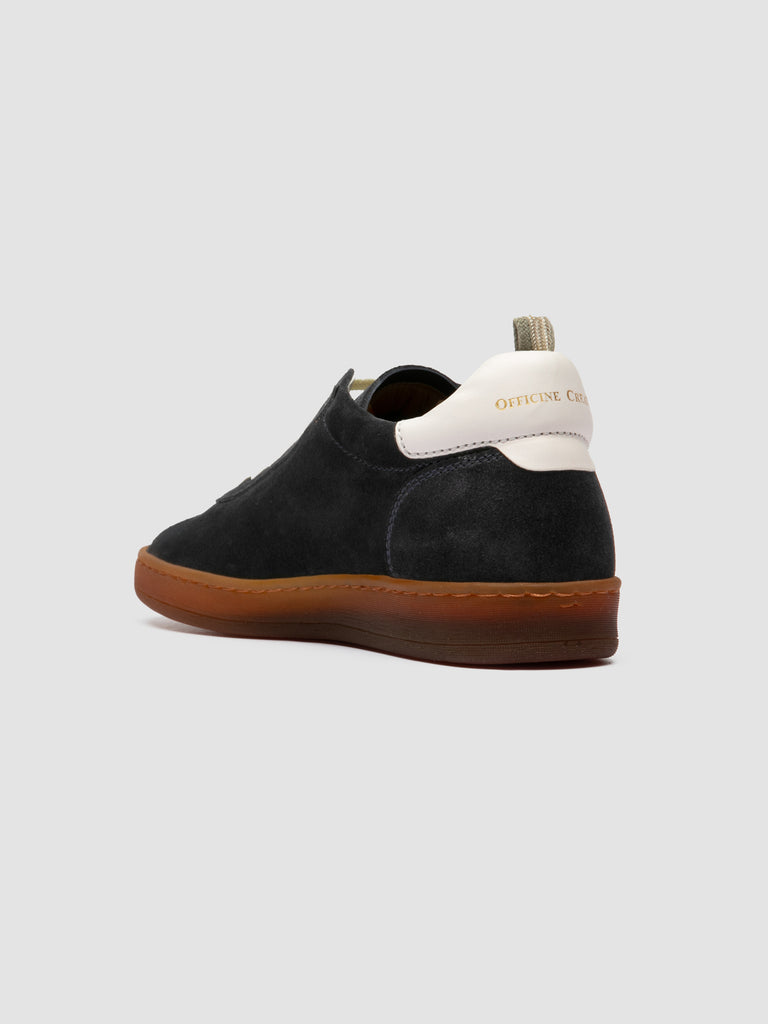 GINNASIO 103 - Blue Leather and Suede Sneakers