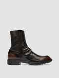 DIARY 115 - Brown Stretch Leather Boots - thumb image 1,side view