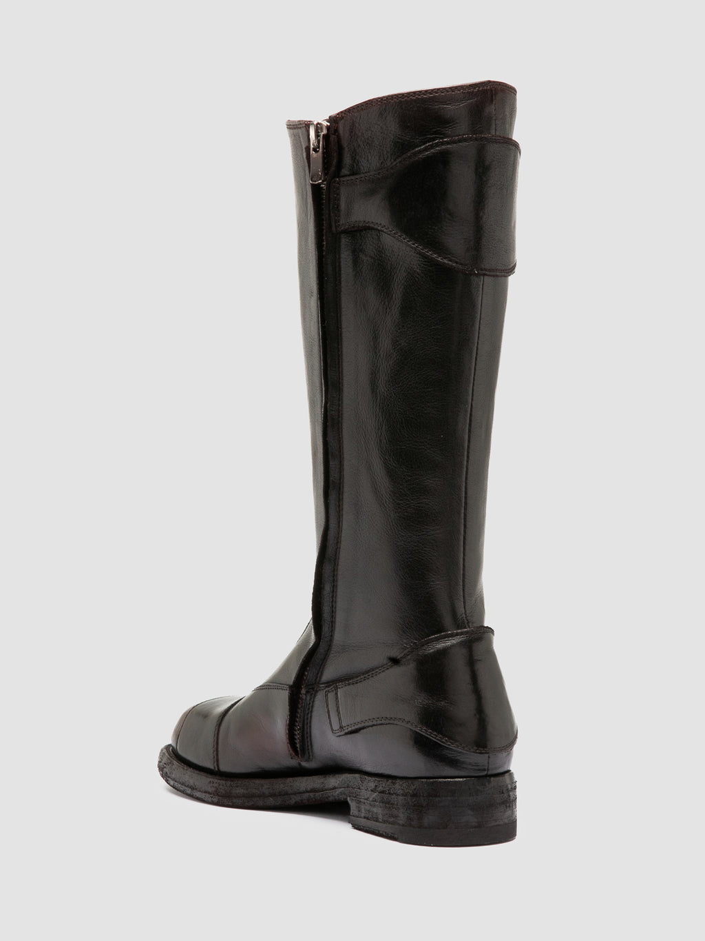 EPHYMERAL 004 - Brown Leather Zipped Boots - image 4,side view