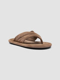 ESTENS 112 - Taupefarbene Zehenstegsandalen aus Wildleder - thumb image 3,side view