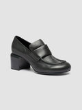 ETHEL 001 - Green Leather Penny Loafers - thumb image 3,side view