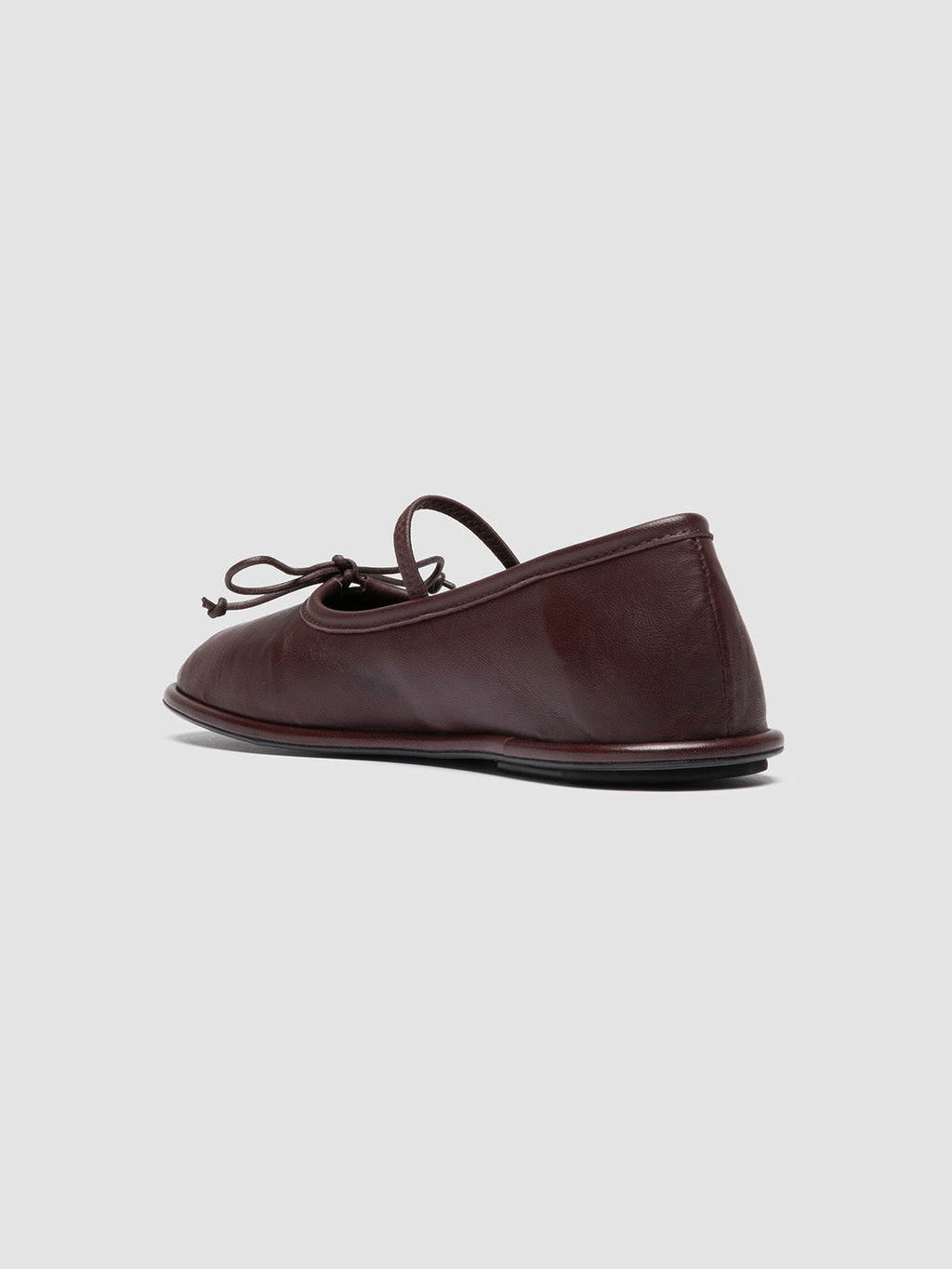 FONTAYNE 001 - Burgundy Leather Ballerina Shoes - image 4,side view
