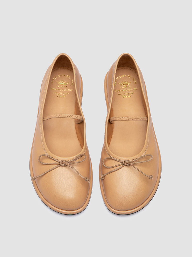 FONTAYNE 001 - Beigefarbene Ballerinas aus Leder