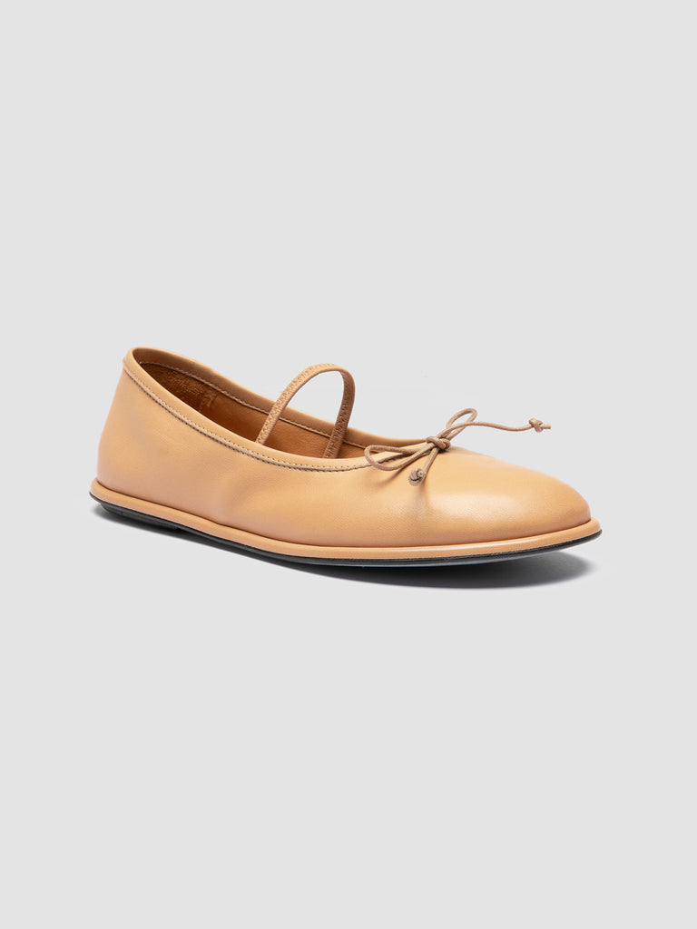FONTAYNE 001 - Beigefarbene Ballerinas aus Leder