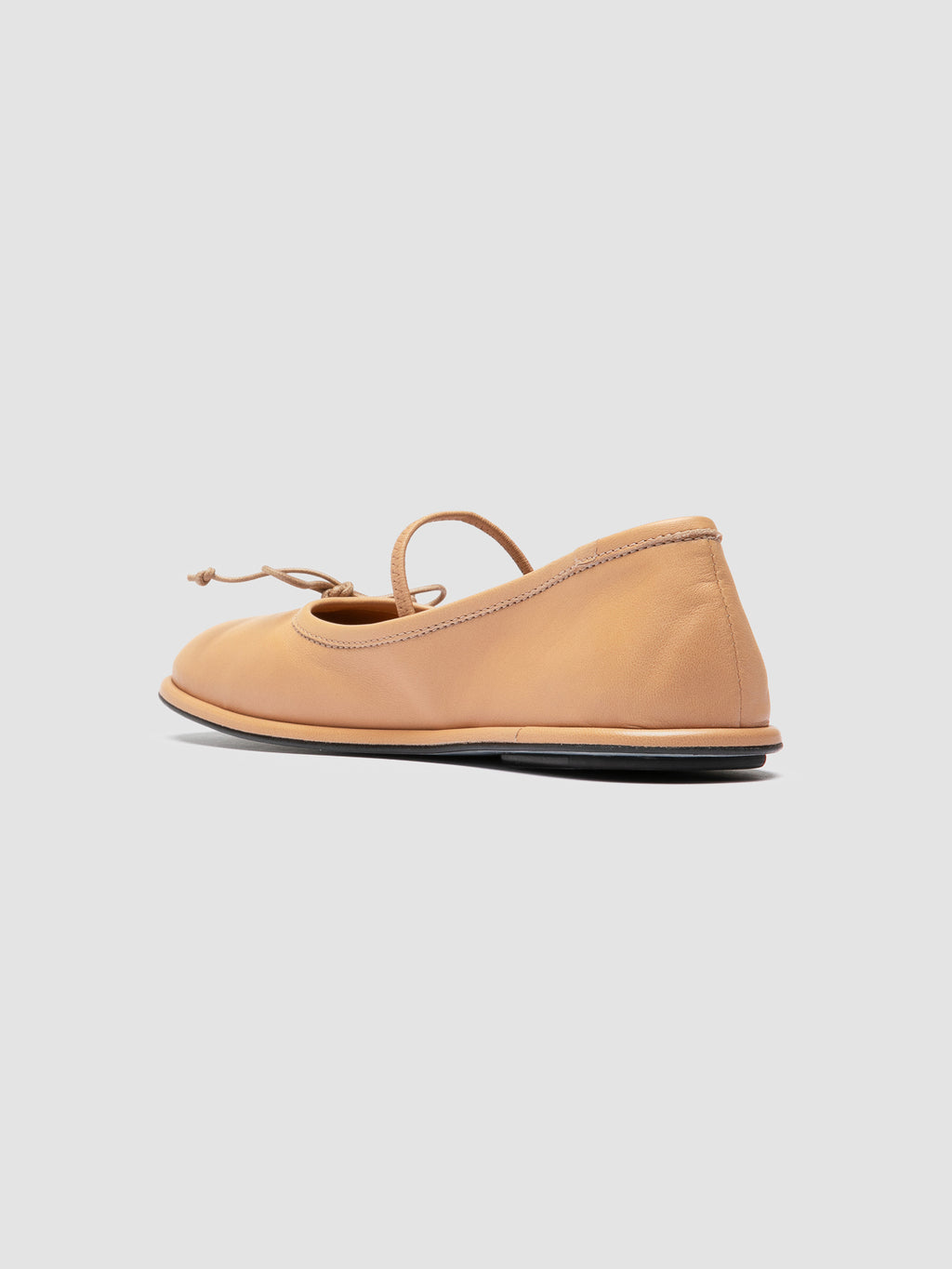 FONTAYNE 001 - Beige Leather Ballerina Shoes - image 4,side view