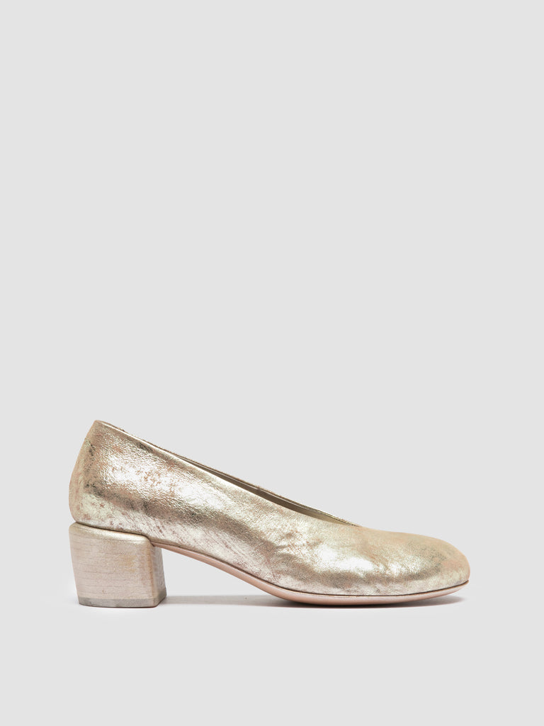 HADRY 010 - Gold Leather Ballerina Shoes