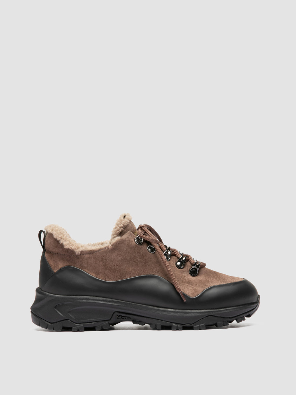 ITINERE 103 - Braungraue Sneaker aus Leder - image 1,side view