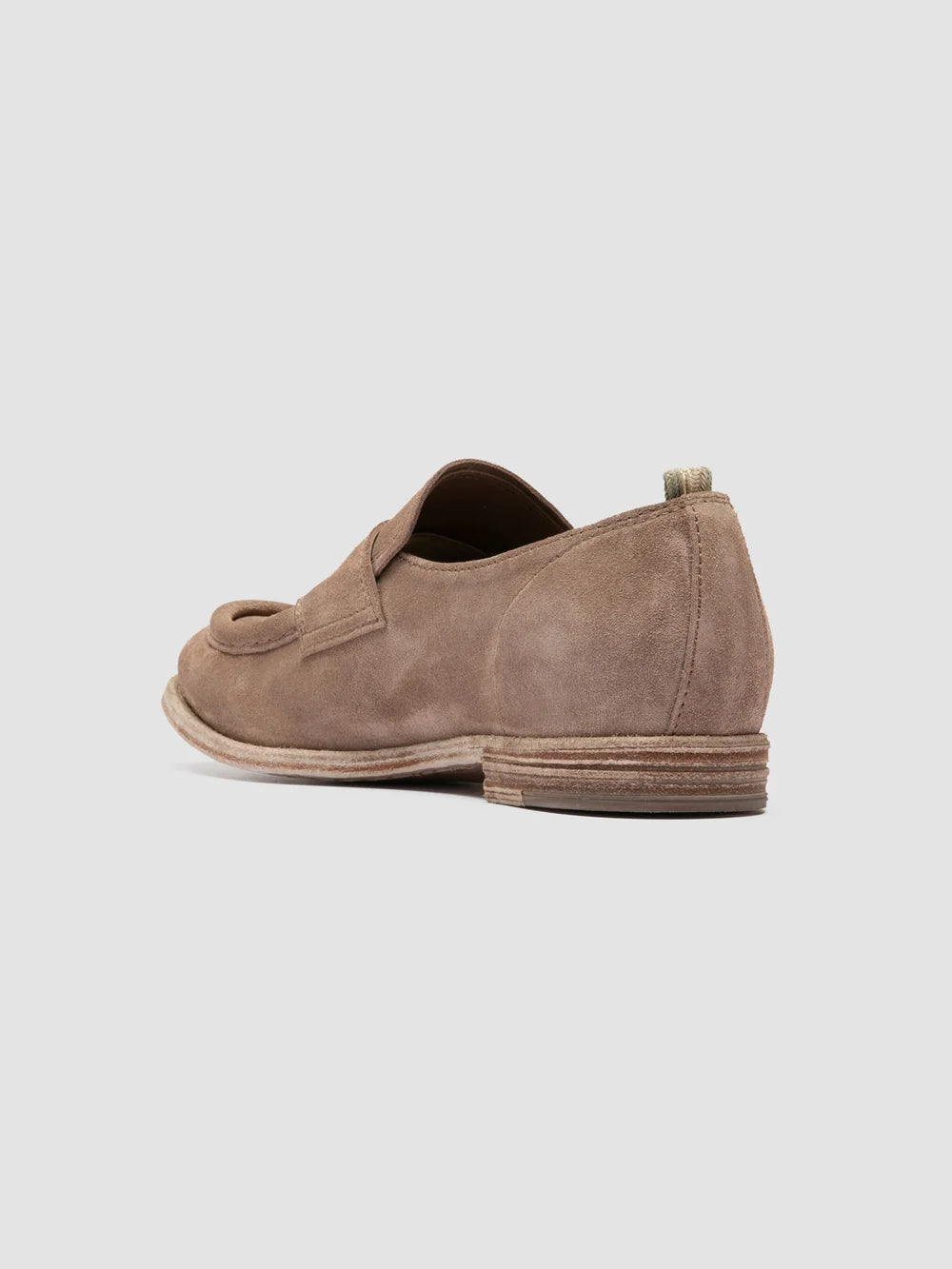 KALLIOPI 002 - Taupefarbene Penny-Slipper aus Wildleder - image 4,side view