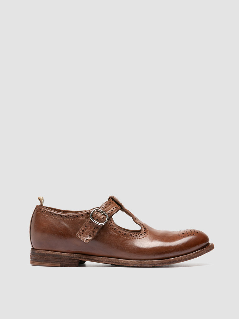 KALLIOPI 004 - Brown Leather T-Bar Shoes
