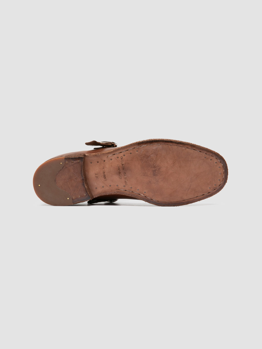 KALLIOPI 004 - Brown Leather T-Bar Shoes - image 5,side view