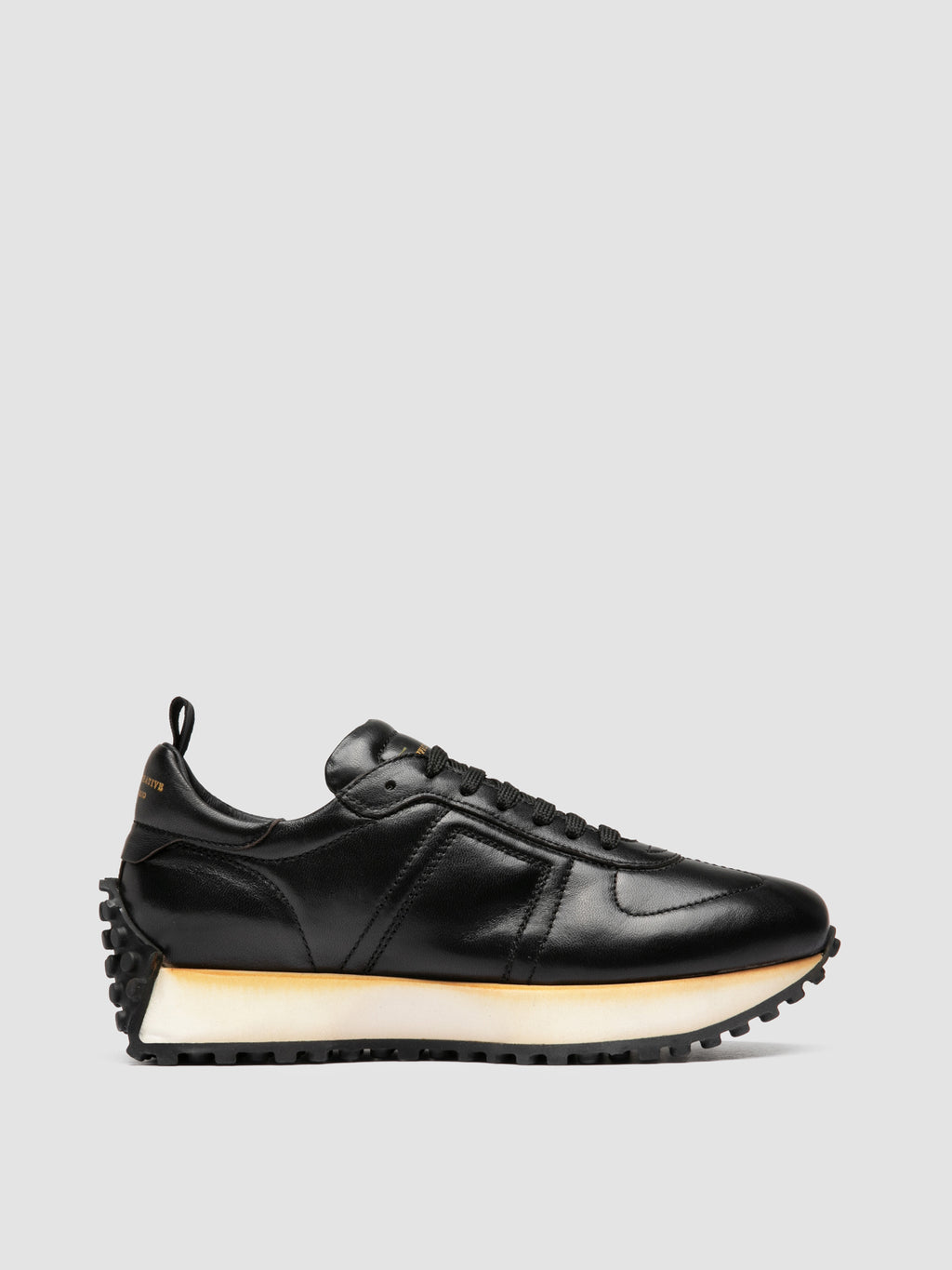 KASBA 103 - Black Leather Low Top Sneakers - image 1,side view