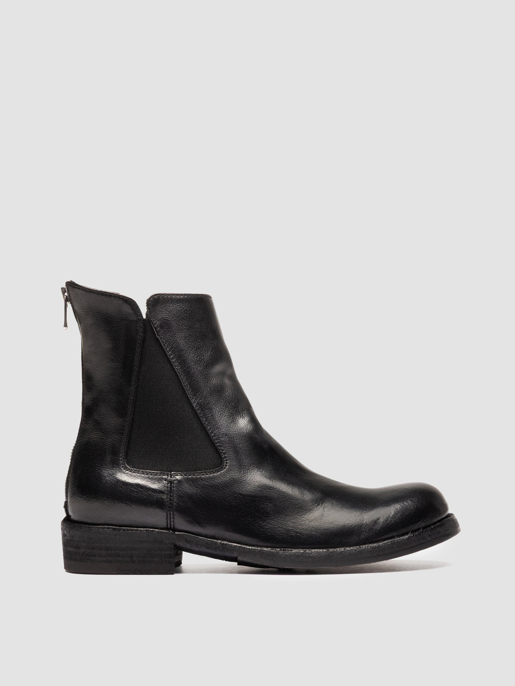 LEGRAND 139 - Schwarze Stiefel aus Leder mit Reißverschluss - image 1,side view