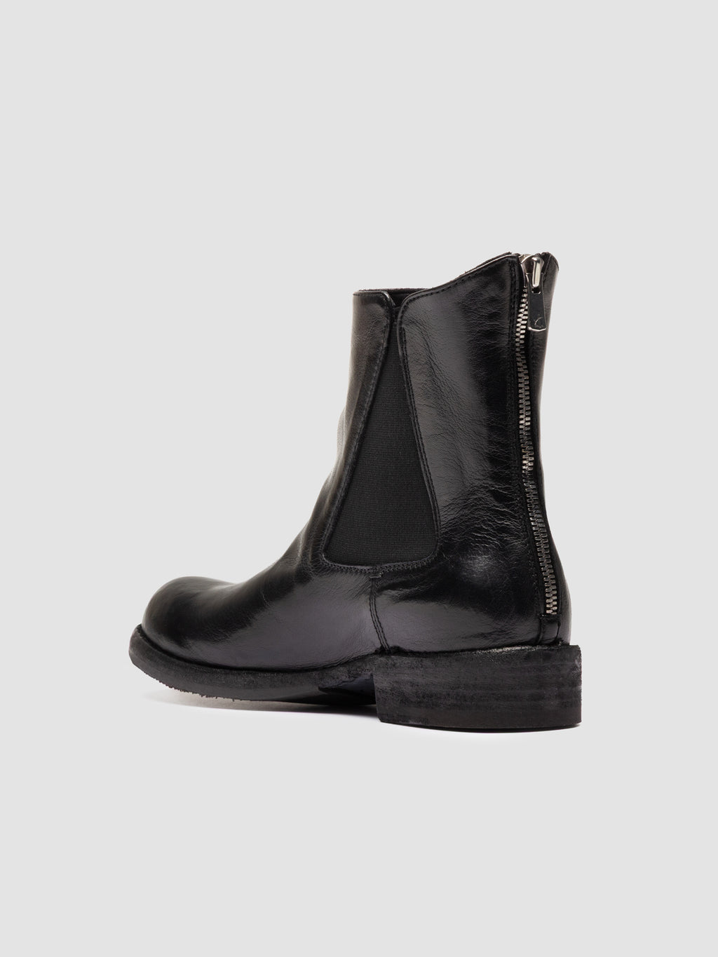 LEGRAND 139 - Schwarze Stiefel aus Leder mit Reißverschluss - image 4,side view