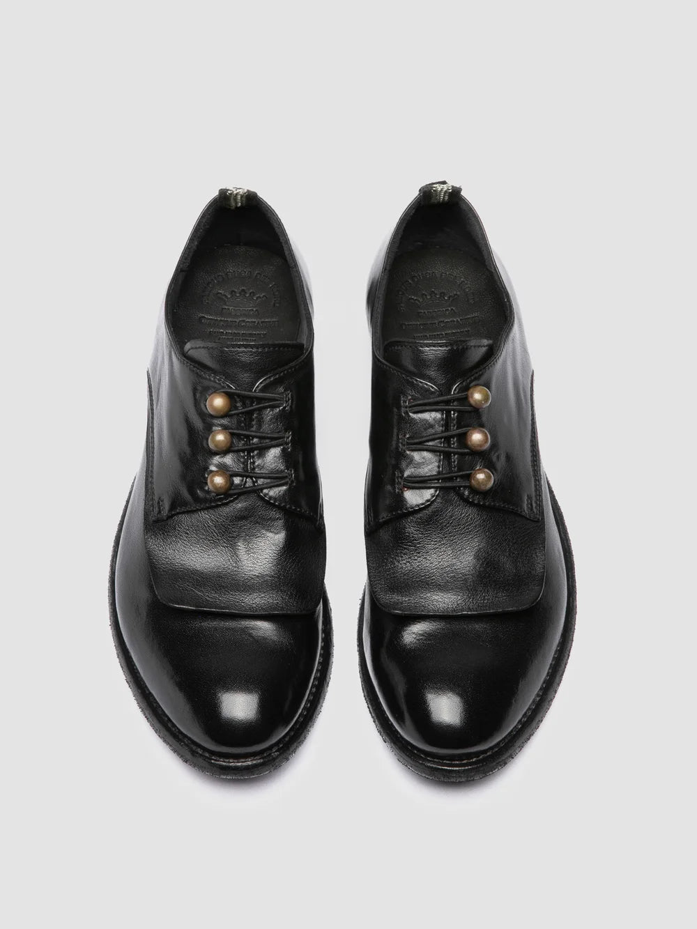 LEXIKON 554 - Schwarze Derby-Schuhe aus Leder - image 2,side view