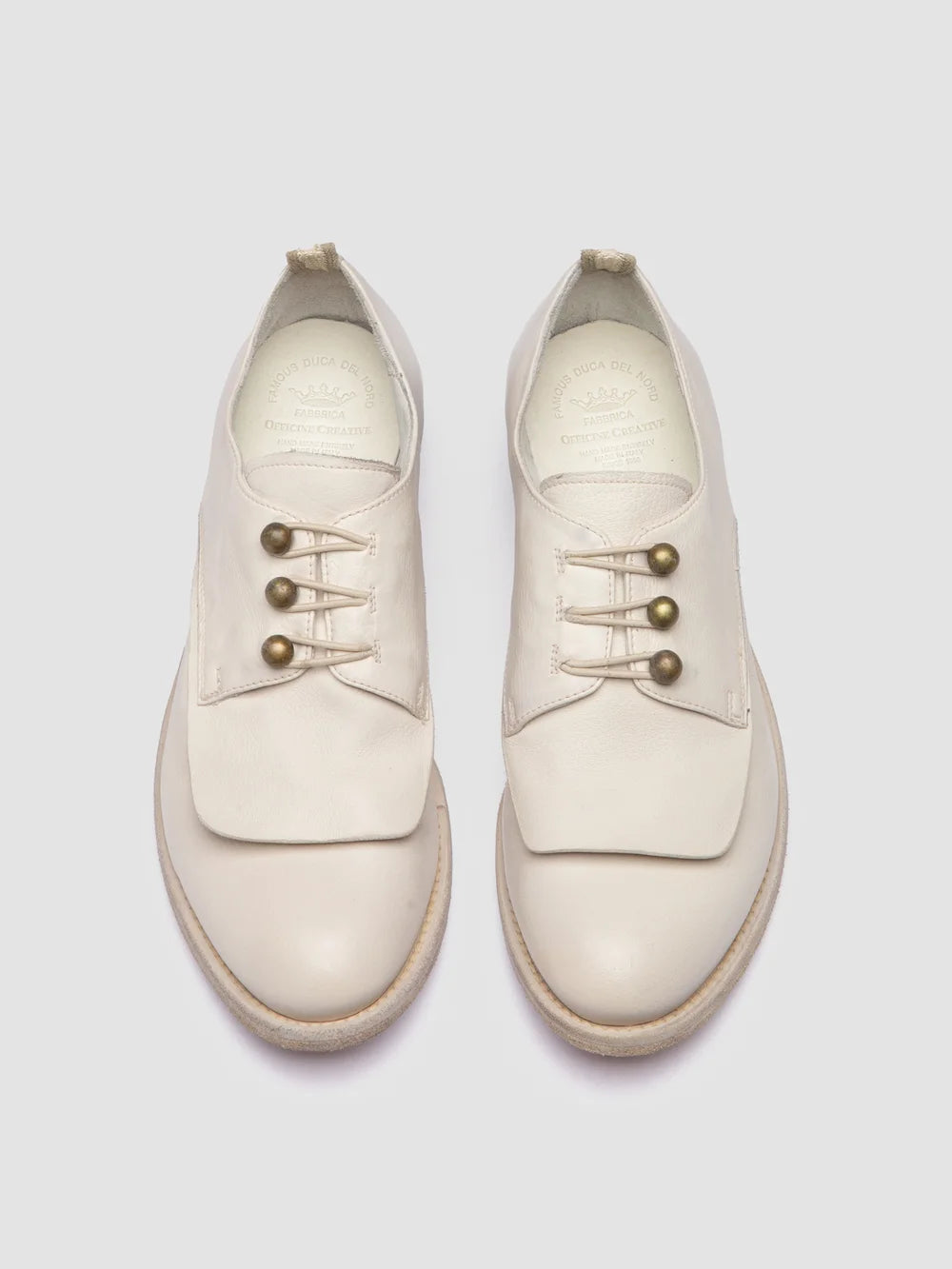 LEXIKON 554 - White Leather Derby Shoes - image 2,side view